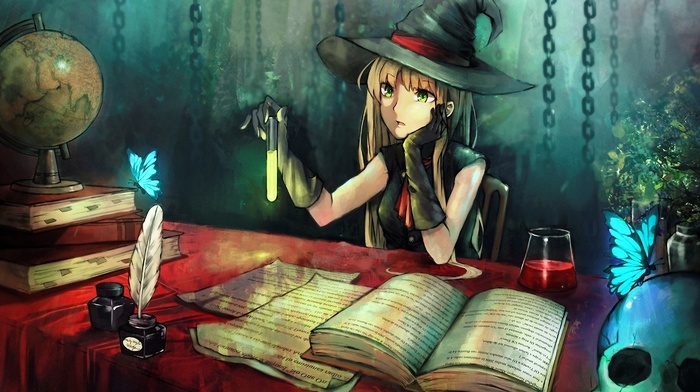 witch, anime girls, fantasy art