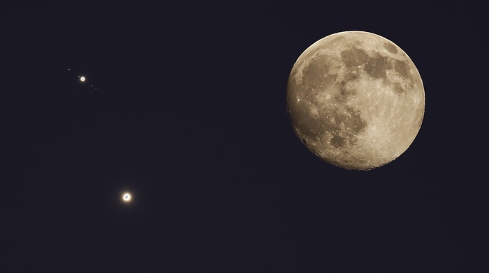 Jupiter, moon, space, Venus