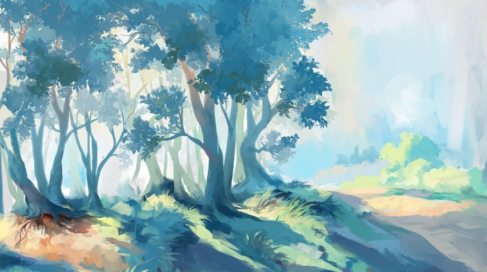 artwork, forest, fantasy art