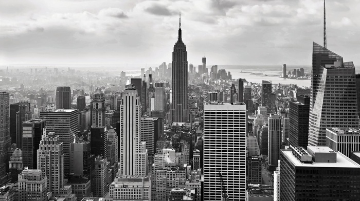 cityscape, city, monochrome, New York City