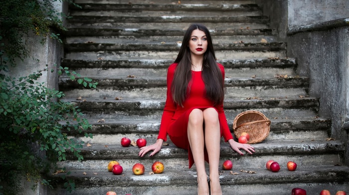 red dress, girl