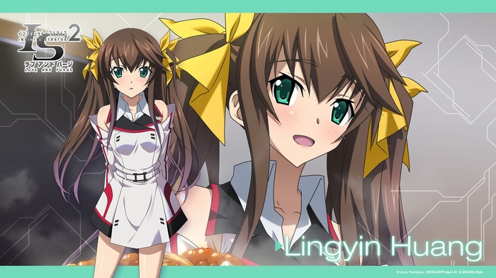 Infinite Stratos, anime girls, anime, brunette, twintails, school uniform, Huang Lingyin
