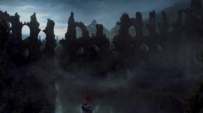 boat, Game of Thrones, ruins, water