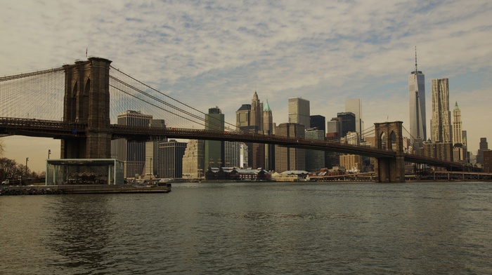Brooklyn Bridge, bridge, city, New York City