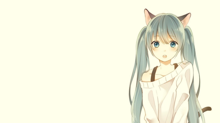 nekomimi, anime, anime girls, Vocaloid, Hatsune Miku