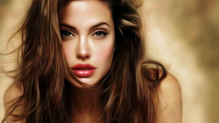 Angelina Jolie, fantasy art, girl