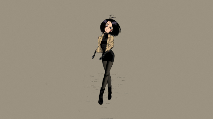 anime, dark hair, Battle Angel Alita, pantyhose, GUNNM, Gally, short hair, manga, Alita, anime girls