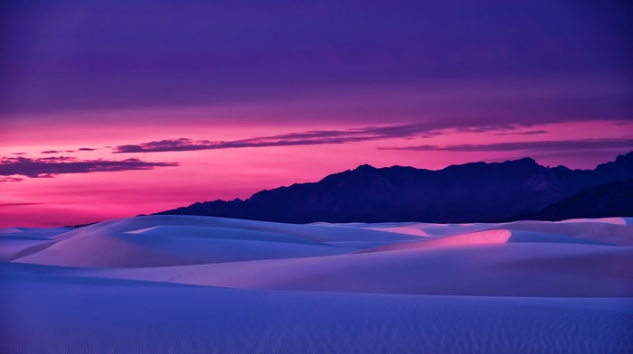 landscape, desert, sky, sand, mountain, sunset