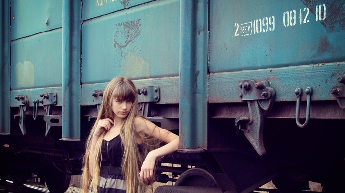 vehicle, train, model, girl