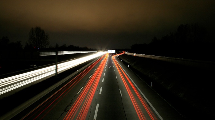 road, long exposure