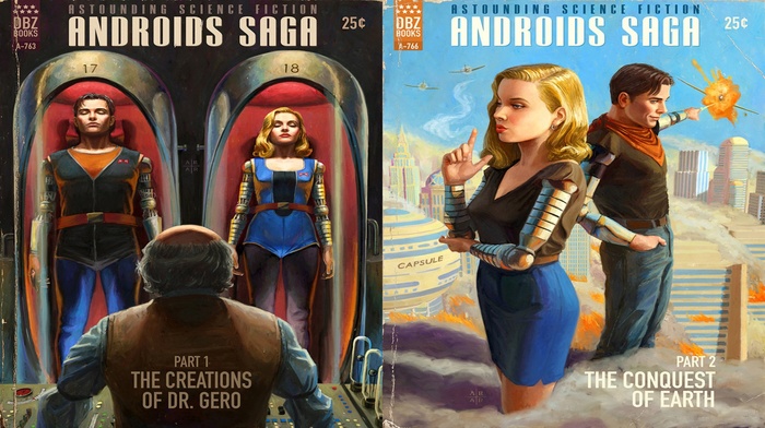 book cover, androids, Android 18, Android 17, Dragon Ball Z