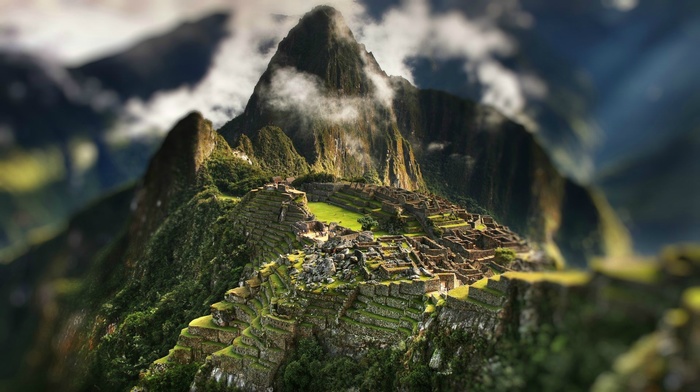 Machu Picchu, mountain, Peru, tilt shift