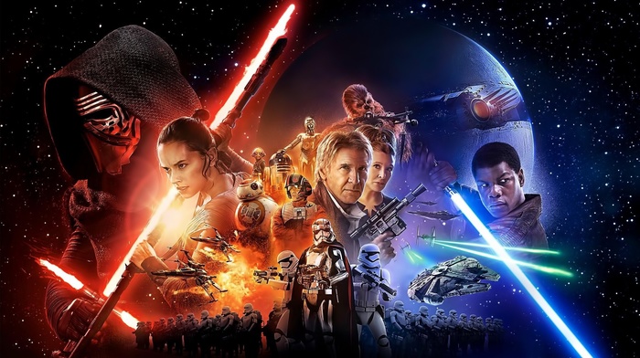 Star Wars Episode VII, The Force Awakens, Leia Organa, Captain Phasma, Phasma, Kylo Ren, Rey, Star Wars, Han Solo, Nova