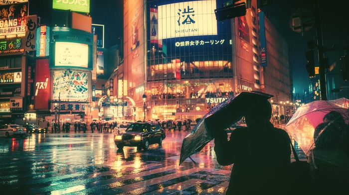 Shibuya, night, Japan, photography