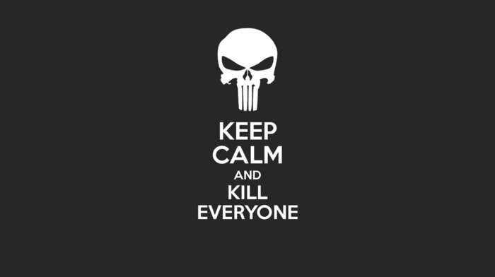 gray, minimalism, The Punisher, Keep Calm and...