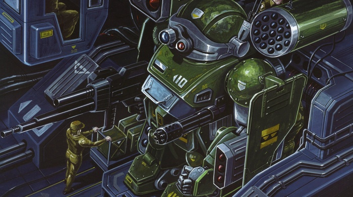 science fiction, artwork, robot, Metal Slug