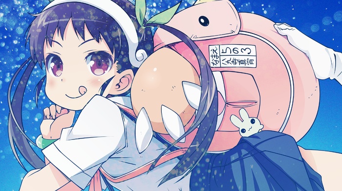 Hachikuji Mayoi, monogatari series, anime girls, anime, backpacks