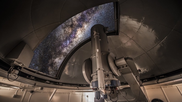 stars, technology, Milky Way, night, nature, long exposure, observatory, telescope, sky, astronomy, Chile