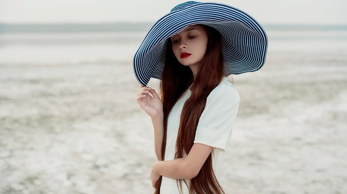 girl, hat, girl outdoors, model