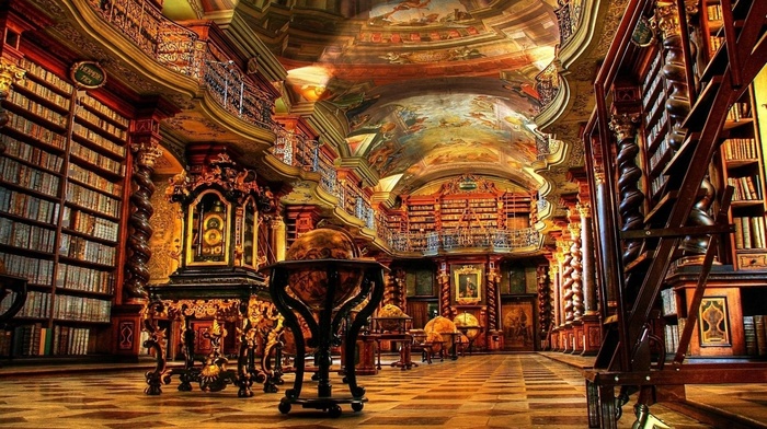 library, Klementinum, Prague, Czech Republic, building, architecture