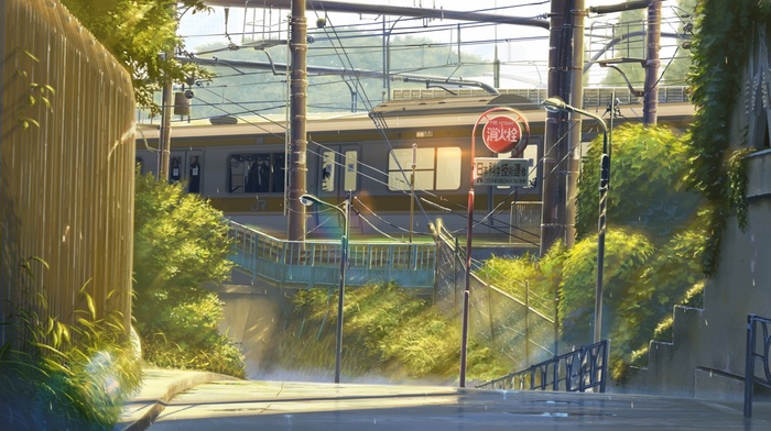 5 Centimeters Per Second, street, anime, urban, train, Makoto Shinkai
