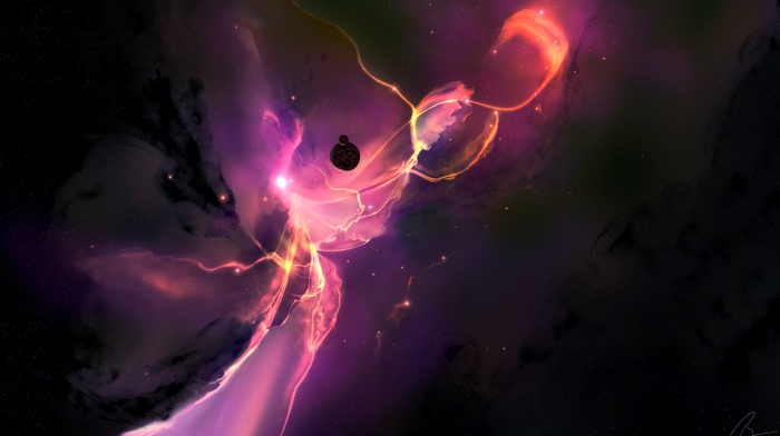 purple, galaxy, Joey Jazz, render, space