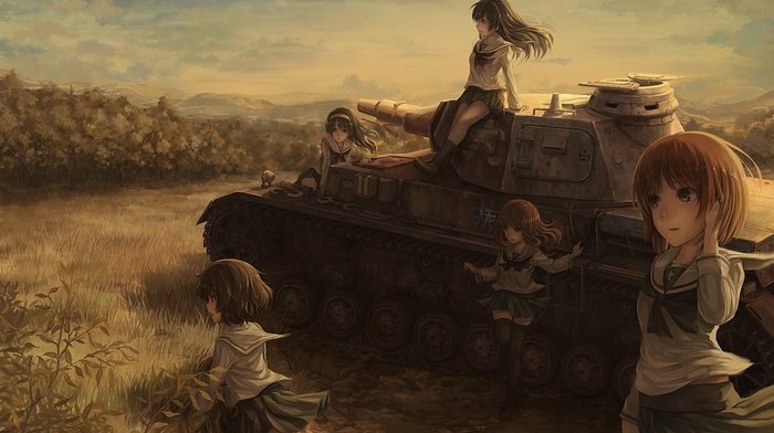 Girls und Panzer, tank, anime girls