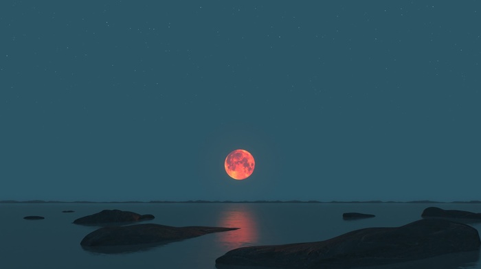 moon, landscape