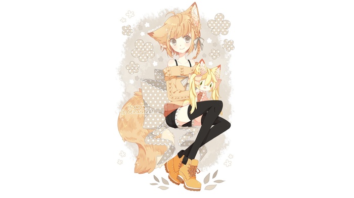 blonde, original characters, nekomimi