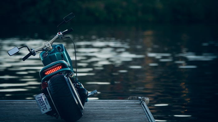 vehicle, water, nature, motorcycle