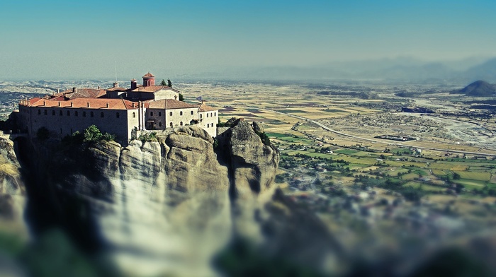 landscape, monastery, rock