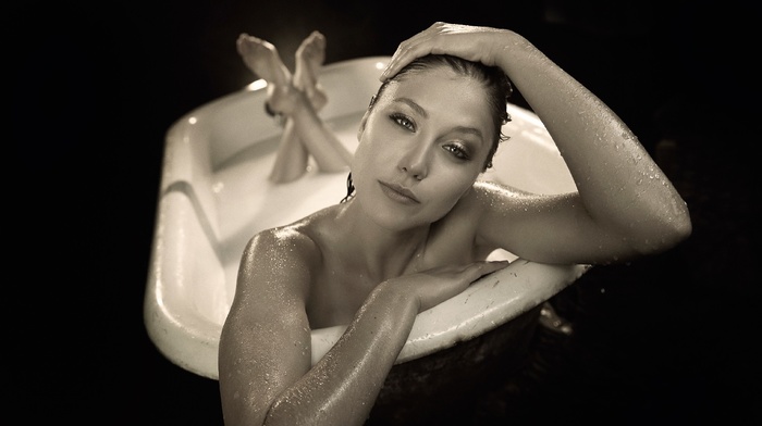 bathtub, model, girl