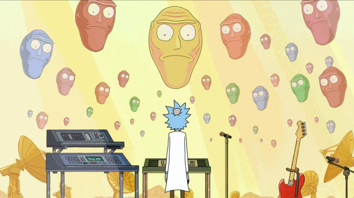 Rick and Morty, floating heads