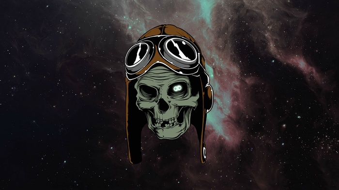 skull, space, artwork