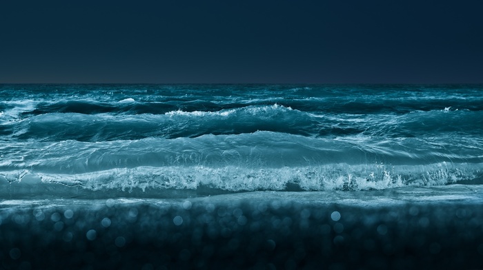 night, waves