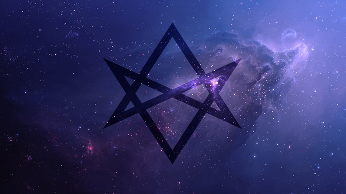 thelema, Unicursal Hexagram, purple, universe, Bring Me the Horizon, space