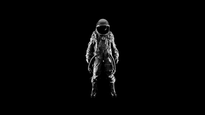 black background, monochrome, spacesuit, digital art, boots, minimalism, astronaut, helmet