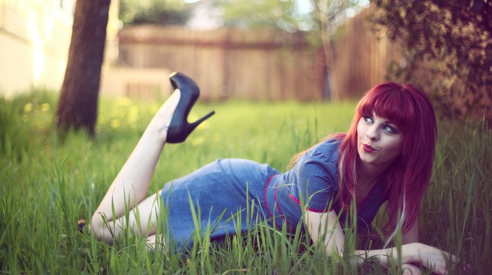 redhead, girl, girl outdoors, model