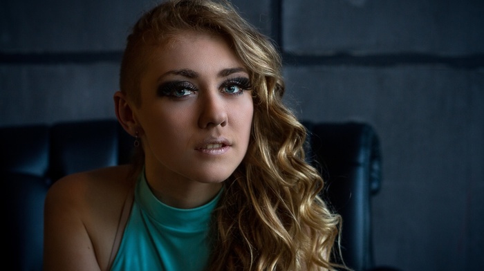 portrait, girl, blonde, face
