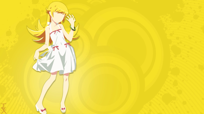 anime girls, Oshino Shinobu, monogatari series, anime, blonde, long hair