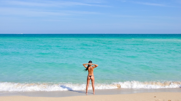 girl, sea, bikini