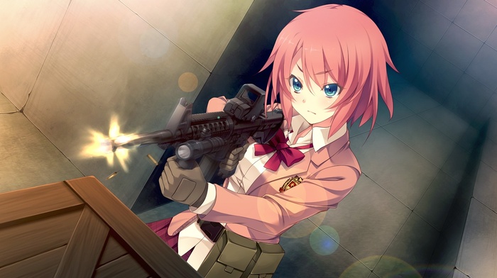 Kanzaki Sayaka, anime, anime girls, Innocent Bullet, girl with guns