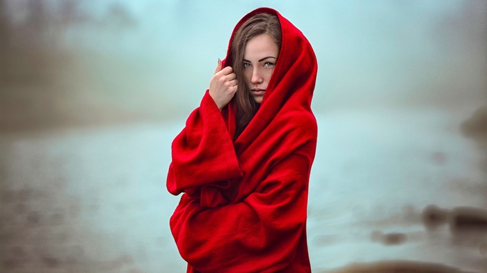 robes, model, red, girl