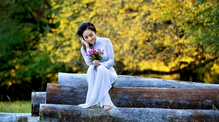 girl outdoors, girl, Asian