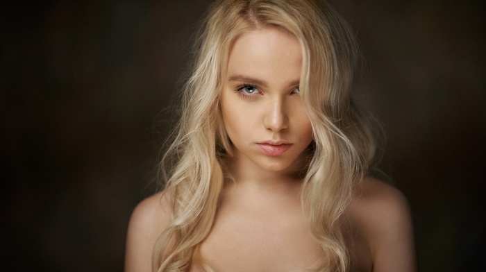 Maria Popova, face, girl, blonde, portrait, model