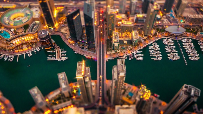 cityscape, Dubai, tilt shift