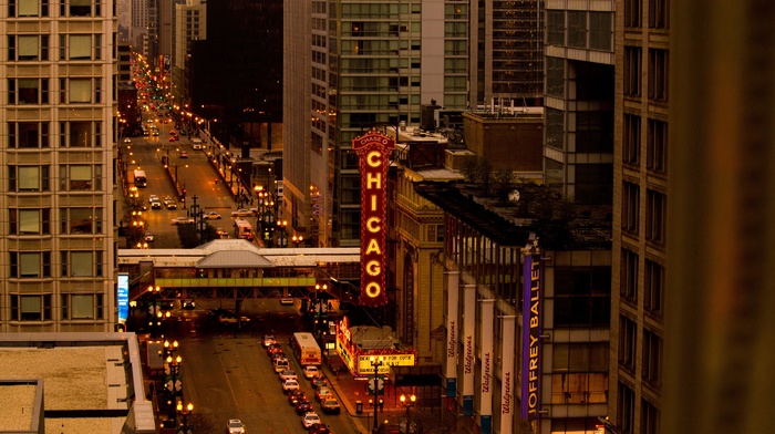 traffic, Chicago, street, city, urban
