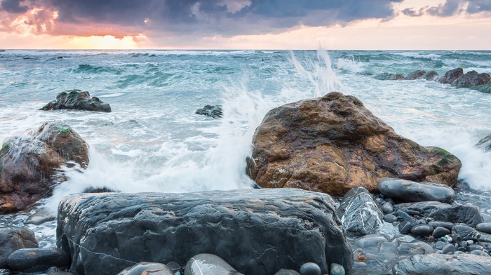 rock, nature, sea