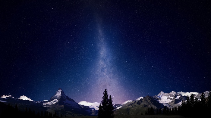 stars, mountain