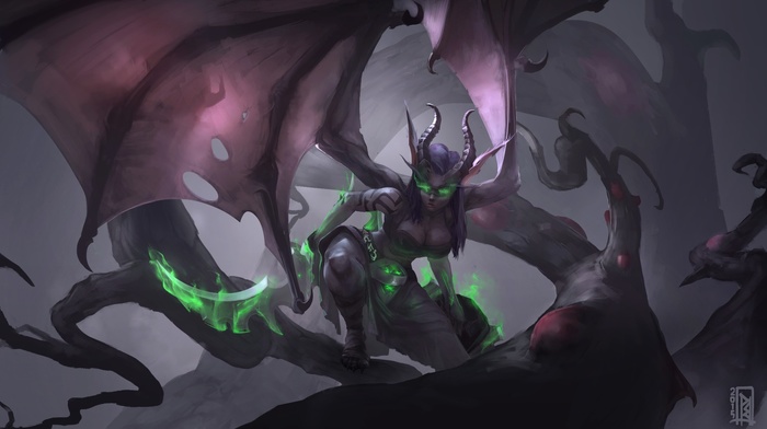 demoness, demon hunter, World of Warcraft, fantasy art